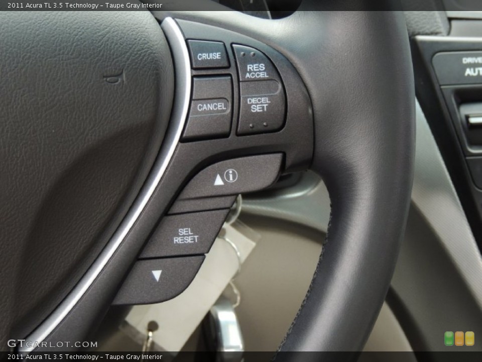 Taupe Gray Interior Controls for the 2011 Acura TL 3.5 Technology #78811712