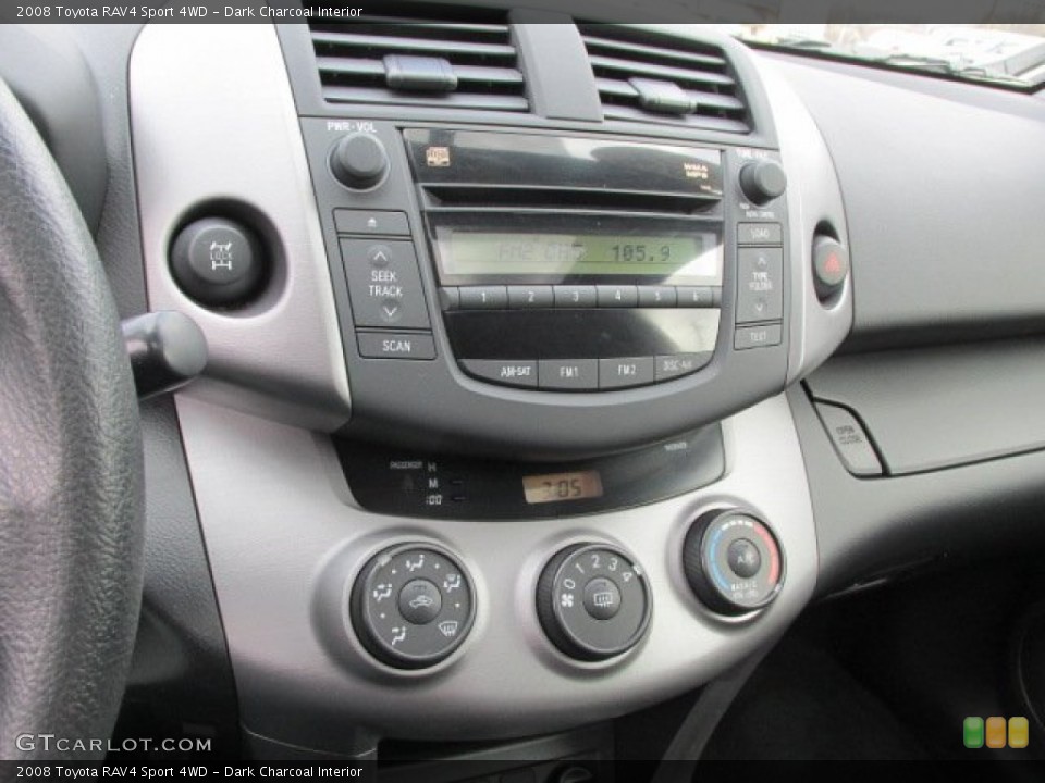 Dark Charcoal Interior Controls for the 2008 Toyota RAV4 Sport 4WD #78814365