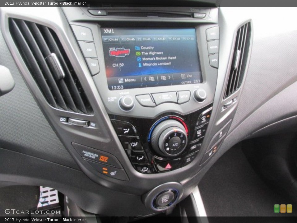 Black Interior Controls for the 2013 Hyundai Veloster Turbo #78815494