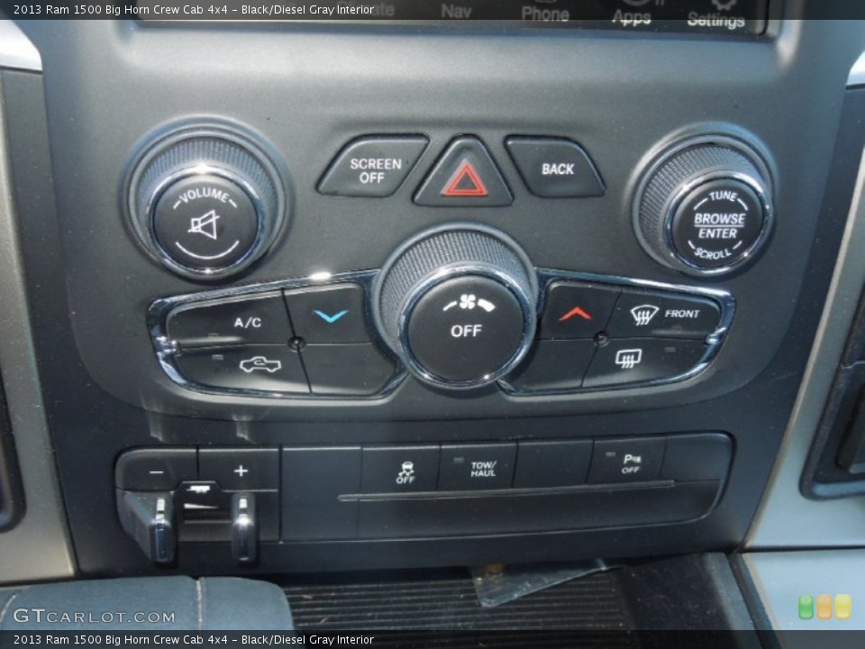 Black/Diesel Gray Interior Controls for the 2013 Ram 1500 Big Horn Crew Cab 4x4 #78817639