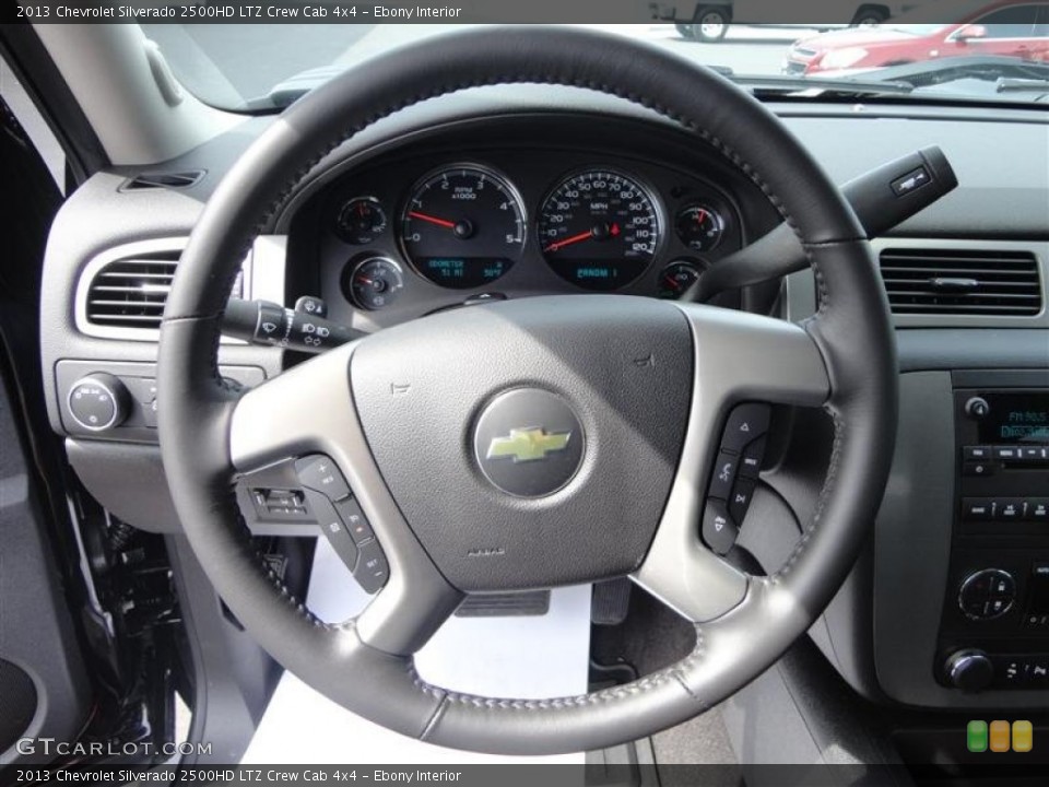 Ebony Interior Steering Wheel for the 2013 Chevrolet Silverado 2500HD LTZ Crew Cab 4x4 #78819881