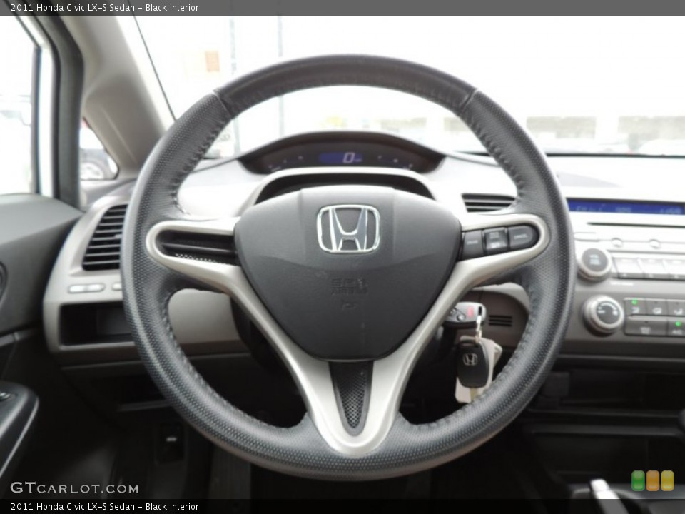 Black Interior Steering Wheel for the 2011 Honda Civic LX-S Sedan #78821492