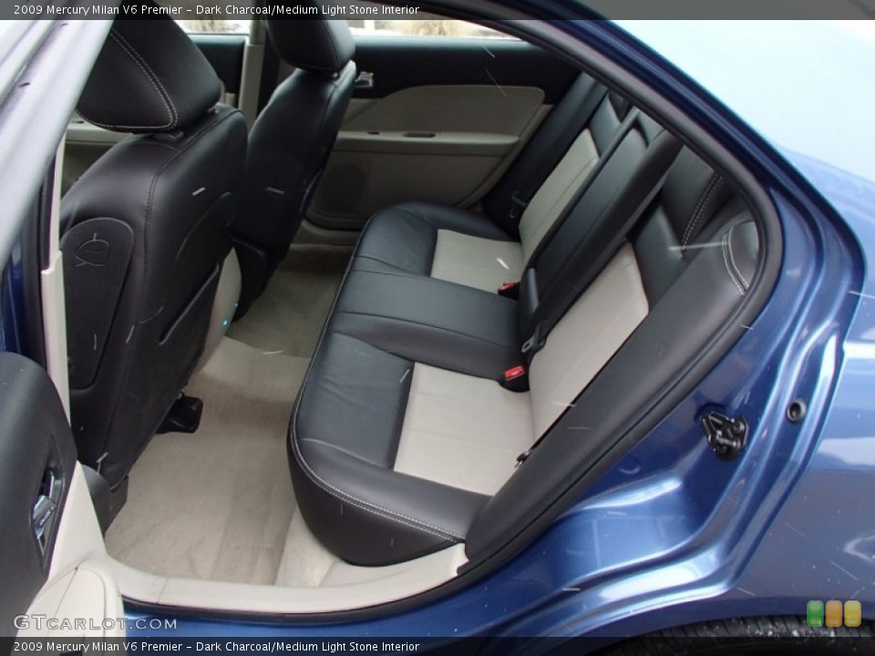 Dark Charcoal/Medium Light Stone Interior Rear Seat for the 2009 Mercury Milan V6 Premier #78823160
