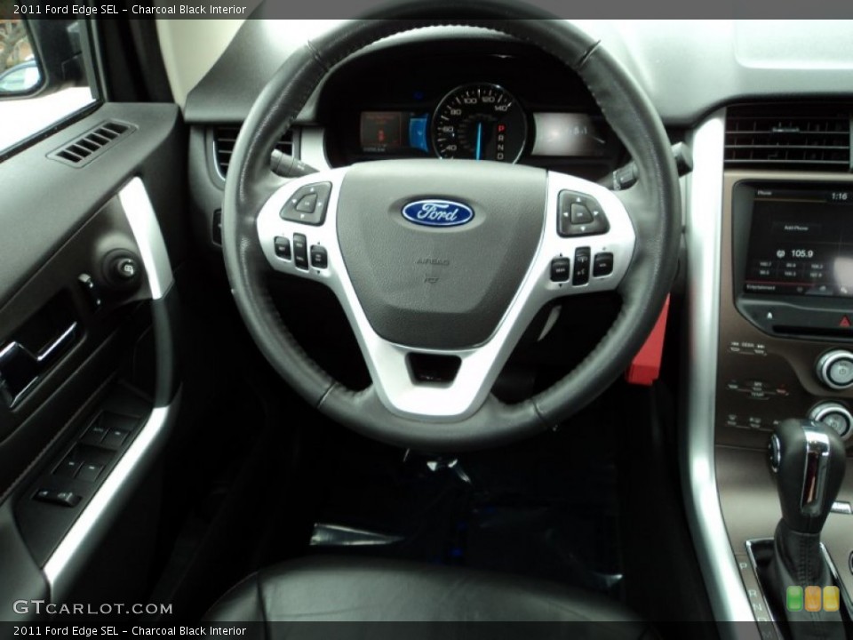 Charcoal Black Interior Steering Wheel for the 2011 Ford Edge SEL #78838220