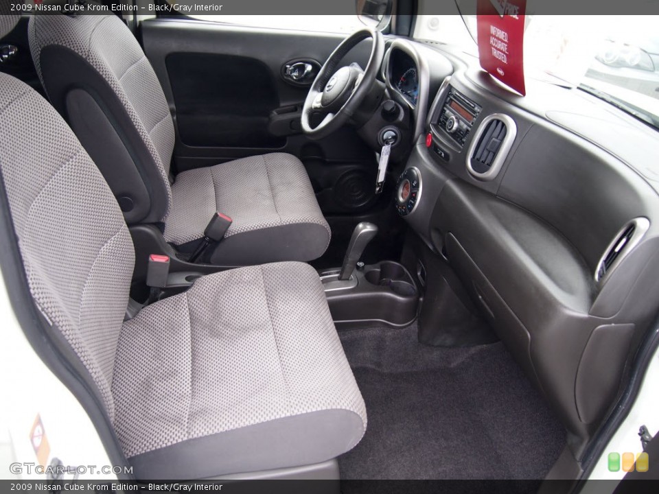 Black/Gray Interior Front Seat for the 2009 Nissan Cube Krom Edition #78842627