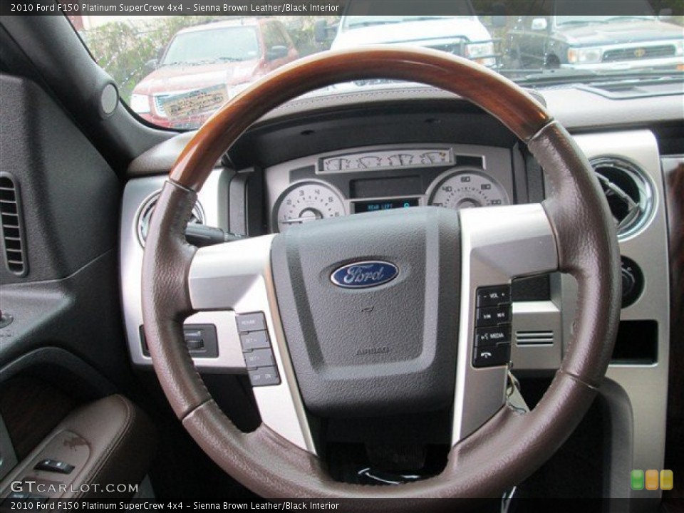 Sienna Brown Leather/Black Interior Steering Wheel for the 2010 Ford F150 Platinum SuperCrew 4x4 #78844225