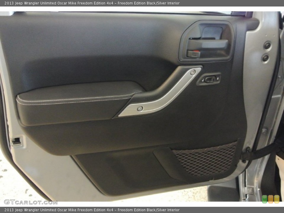Freedom Edition Black/Silver Interior Door Panel for the 2013 Jeep Wrangler Unlimited Oscar Mike Freedom Edition 4x4 #78844877