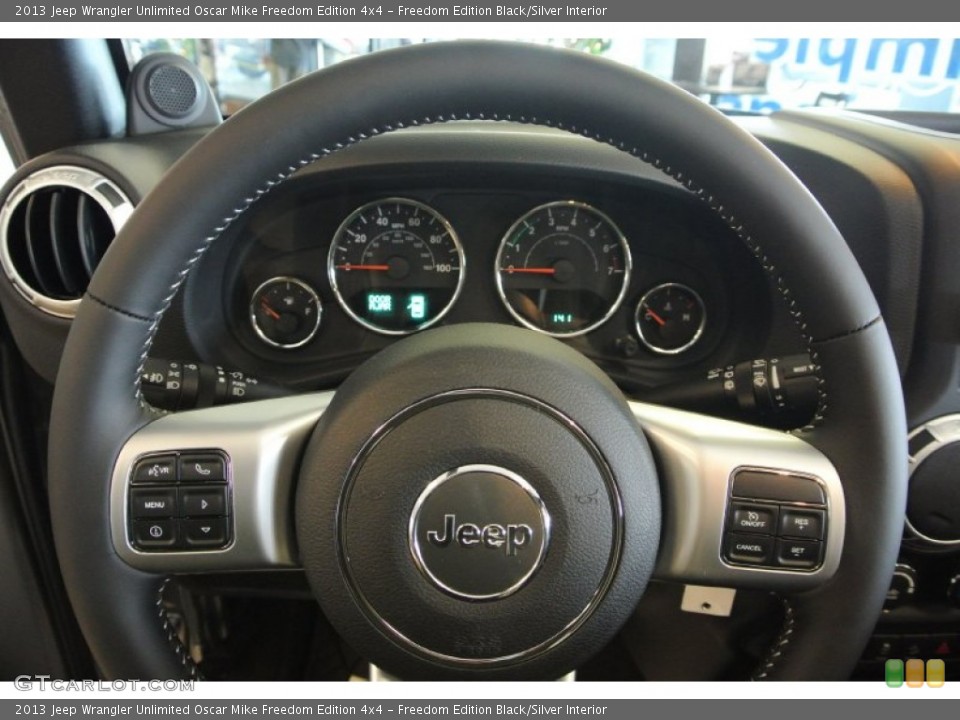 Freedom Edition Black/Silver Interior Steering Wheel for the 2013 Jeep Wrangler Unlimited Oscar Mike Freedom Edition 4x4 #78844913