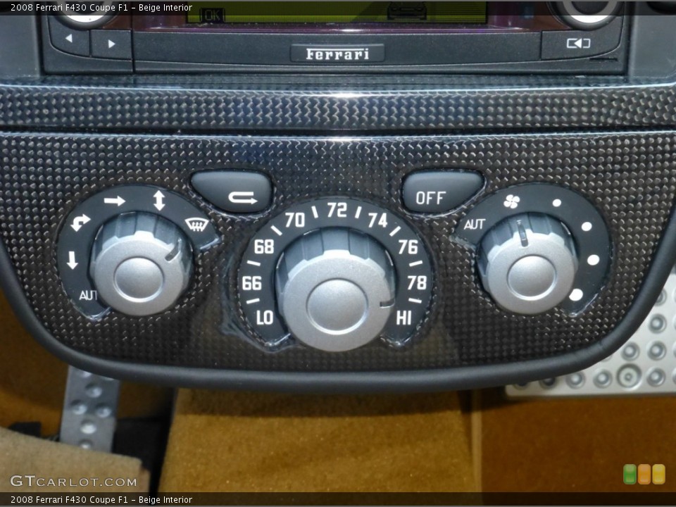Beige Interior Controls for the 2008 Ferrari F430 Coupe F1 #78850904