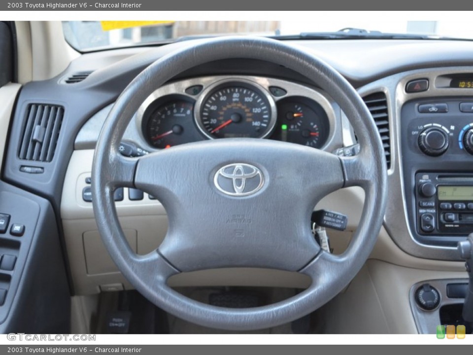 Charcoal Interior Steering Wheel for the 2003 Toyota Highlander V6 #78854488