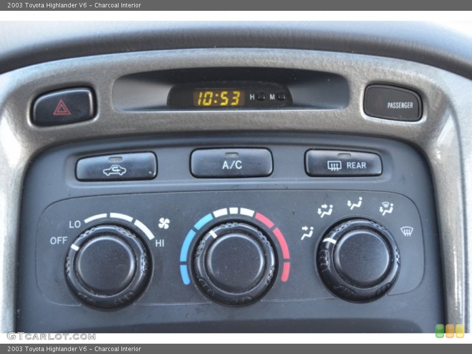 Charcoal Interior Controls for the 2003 Toyota Highlander V6 #78854551
