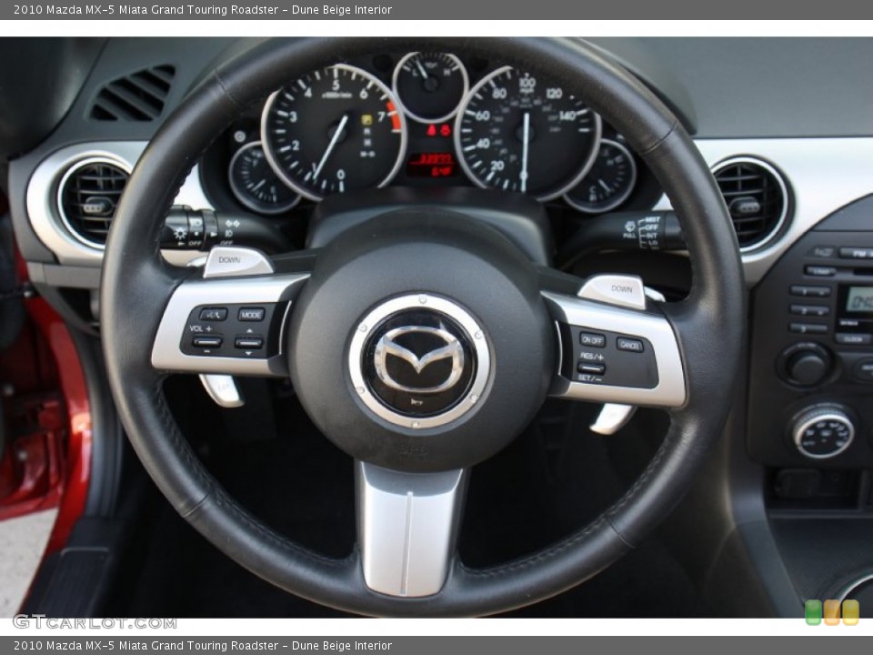 Dune Beige Interior Steering Wheel for the 2010 Mazda MX-5 Miata Grand Touring Roadster #78861385