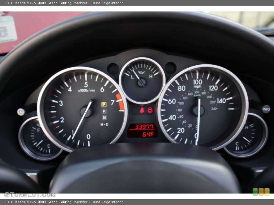 Dune Beige Interior Gauges for the 2010 Mazda MX-5 Miata Grand Touring Roadster #78861454