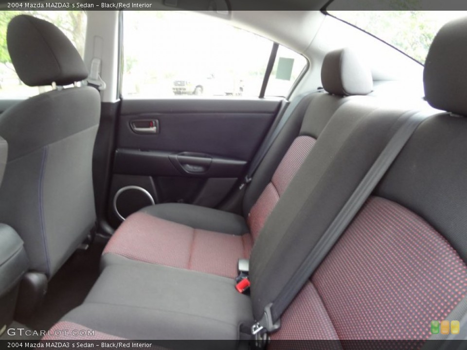Black/Red Interior Rear Seat for the 2004 Mazda MAZDA3 s Sedan #78870107