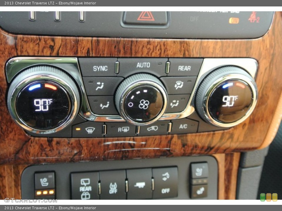 Ebony/Mojave Interior Controls for the 2013 Chevrolet Traverse LTZ #78870303