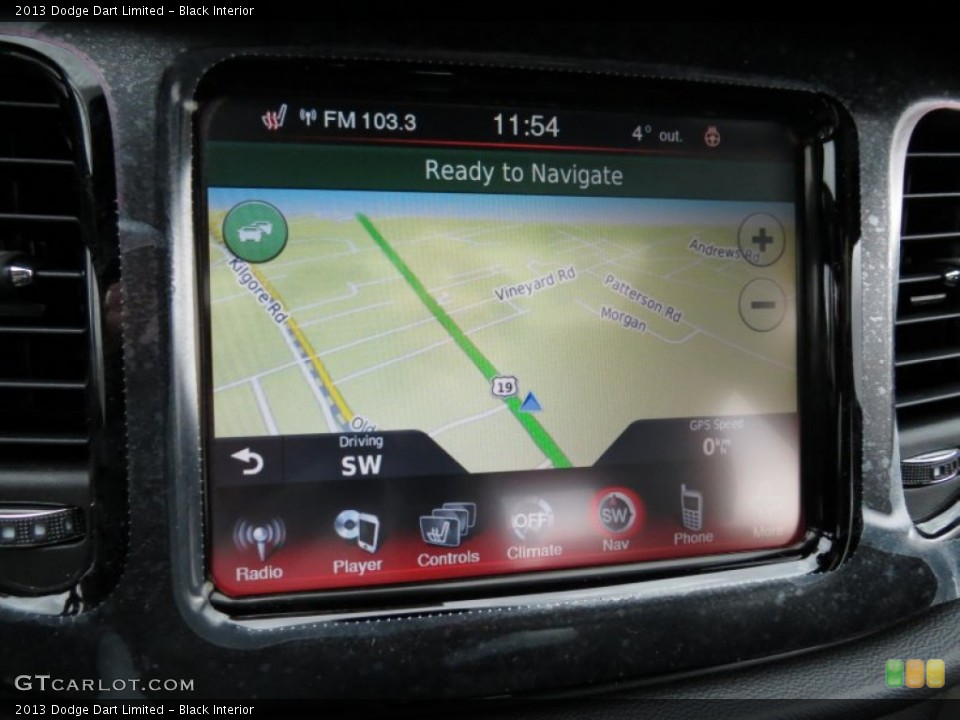 Black Interior Navigation for the 2013 Dodge Dart Limited #78882827