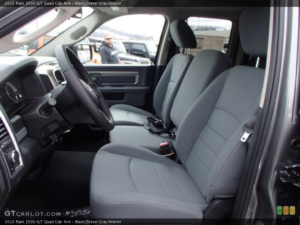 Black/Diesel Gray Interior Front Seat for the 2013 Ram 1500 SLT Quad Cab 4x4 #78886653