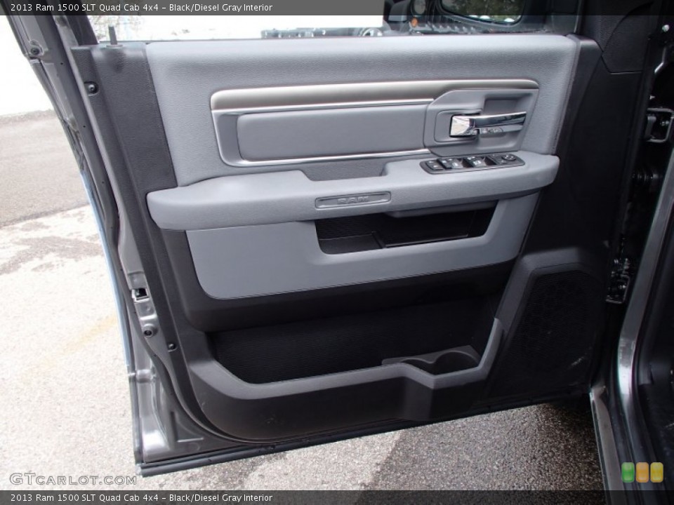 Black/Diesel Gray Interior Door Panel for the 2013 Ram 1500 SLT Quad Cab 4x4 #78886674