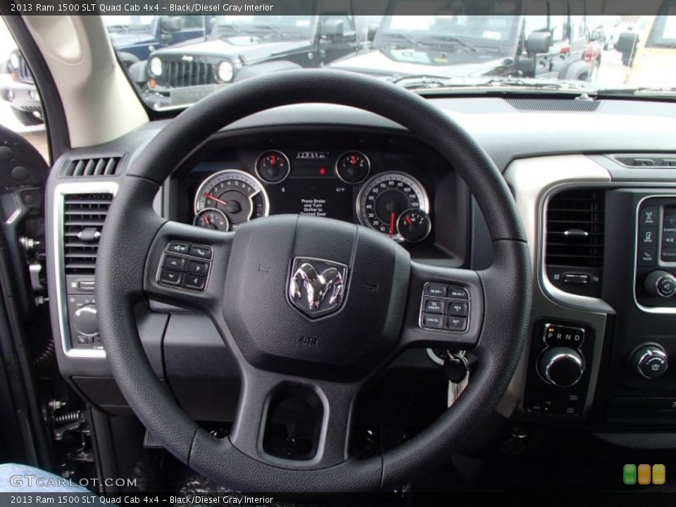 Black/Diesel Gray Interior Steering Wheel for the 2013 Ram 1500 SLT Quad Cab 4x4 #78886835