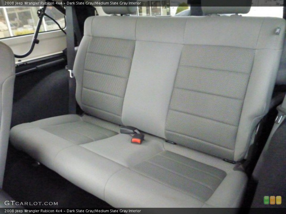 Dark Slate Gray/Medium Slate Gray Interior Rear Seat for the 2008 Jeep Wrangler Rubicon 4x4 #78889181