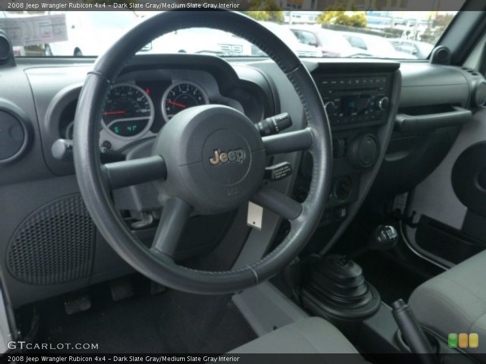 Dark Slate Gray/Medium Slate Gray Interior Steering Wheel for the 2008 Jeep Wrangler Rubicon 4x4 #78889200