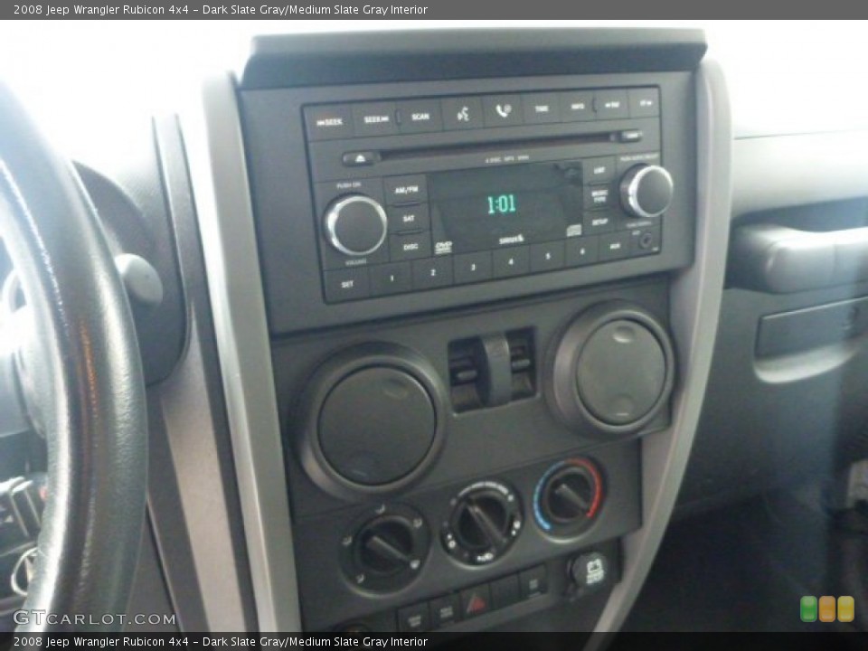 Dark Slate Gray/Medium Slate Gray Interior Controls for the 2008 Jeep Wrangler Rubicon 4x4 #78889267