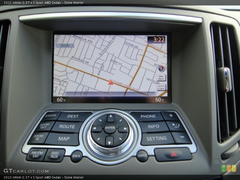 Stone Interior Navigation for the 2013 Infiniti G 37 x S Sport AWD Sedan #78890178