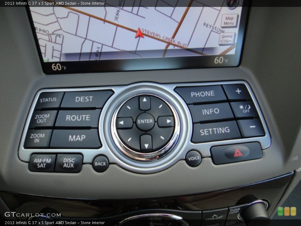 Stone Interior Controls for the 2013 Infiniti G 37 x S Sport AWD Sedan #78890205