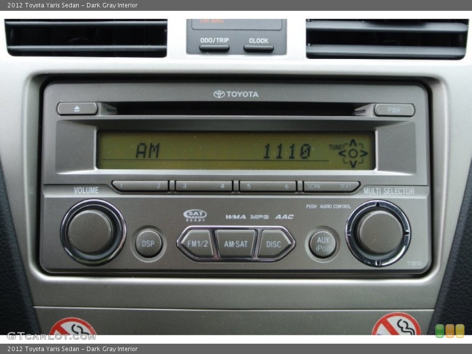 Dark Gray Interior Audio System for the 2012 Toyota Yaris Sedan #78890490