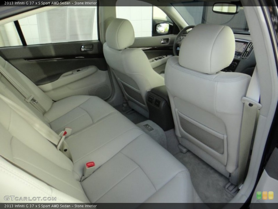 Stone Interior Rear Seat for the 2013 Infiniti G 37 x S Sport AWD Sedan #78890624