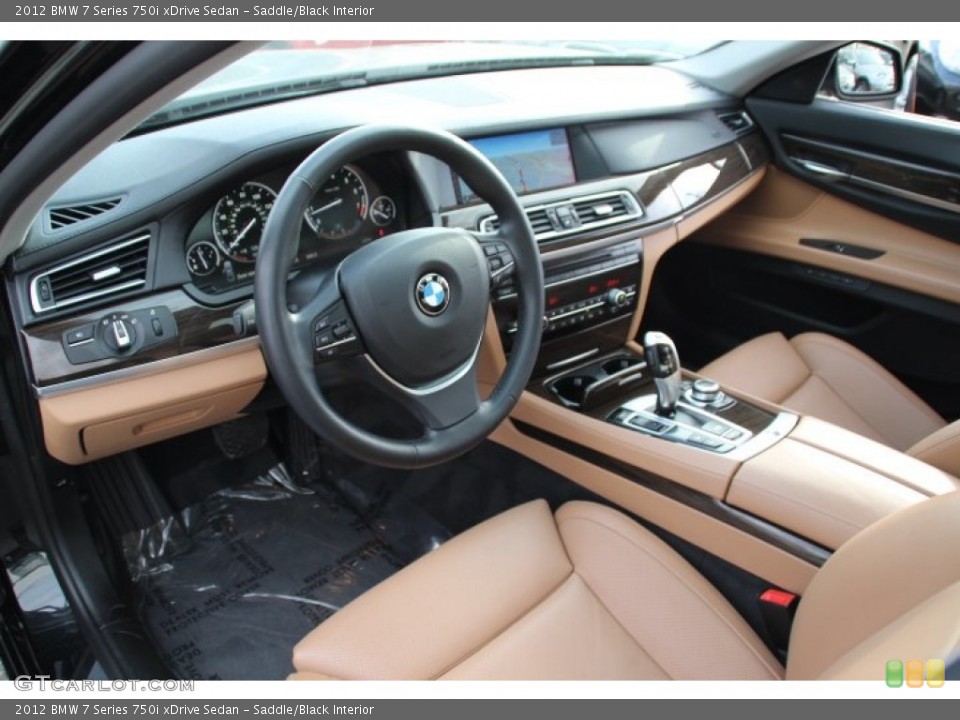 Saddle/Black Interior Prime Interior for the 2012 BMW 7 Series 750i xDrive Sedan #78891363