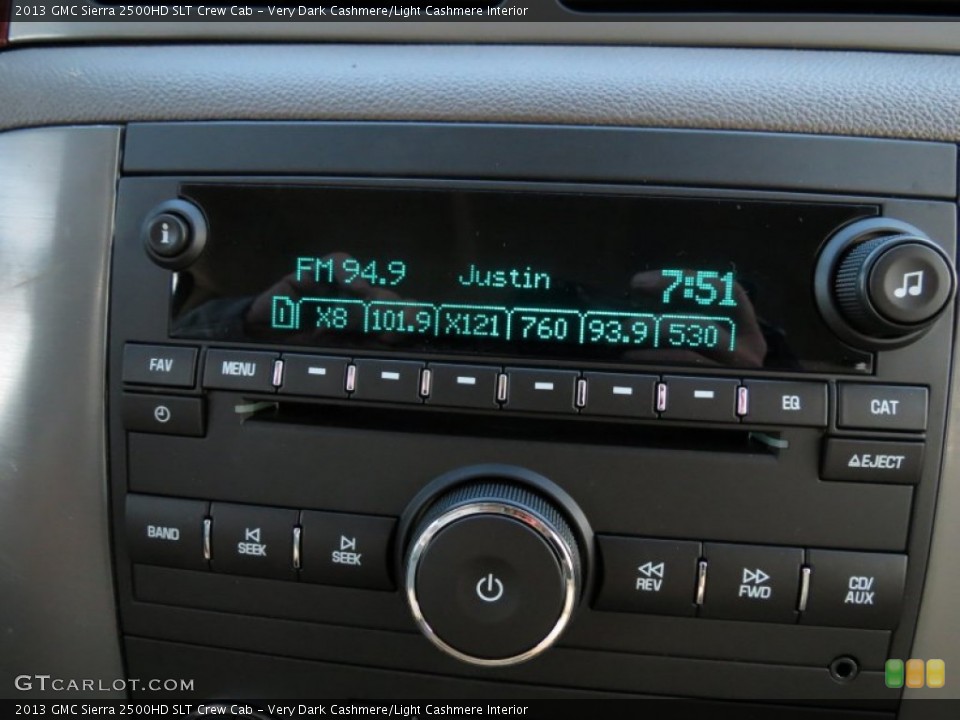 Very Dark Cashmere/Light Cashmere Interior Audio System for the 2013 GMC Sierra 2500HD SLT Crew Cab #78891366