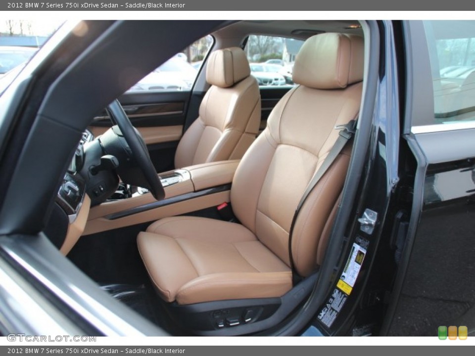 Saddle/Black Interior Front Seat for the 2012 BMW 7 Series 750i xDrive Sedan #78891405