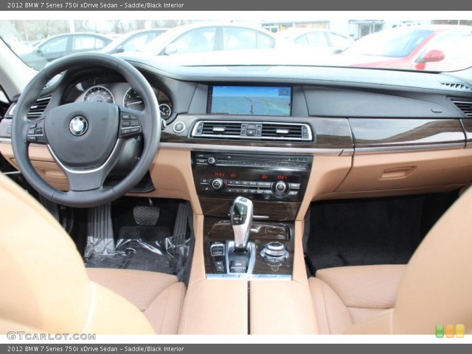 Saddle/Black Interior Dashboard for the 2012 BMW 7 Series 750i xDrive Sedan #78891426