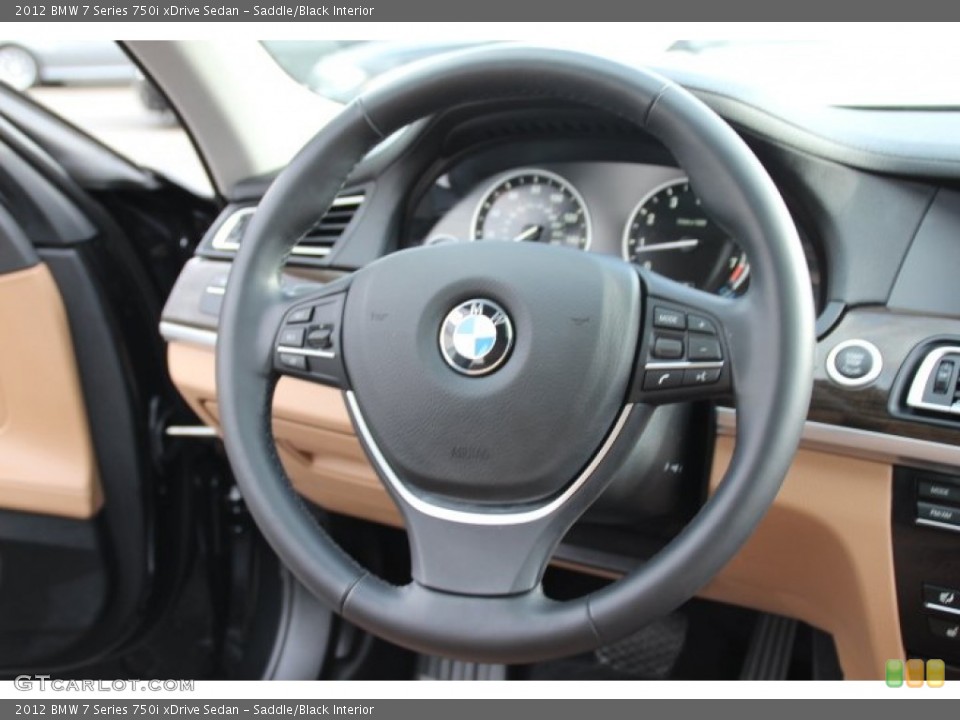 Saddle/Black Interior Steering Wheel for the 2012 BMW 7 Series 750i xDrive Sedan #78891477