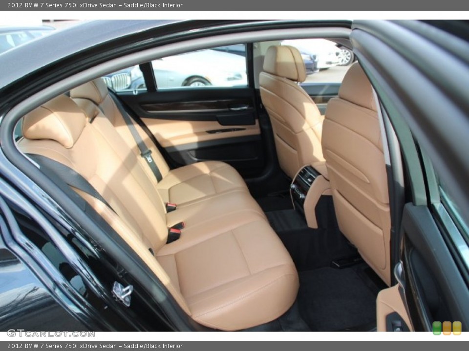 Saddle/Black Interior Rear Seat for the 2012 BMW 7 Series 750i xDrive Sedan #78891624