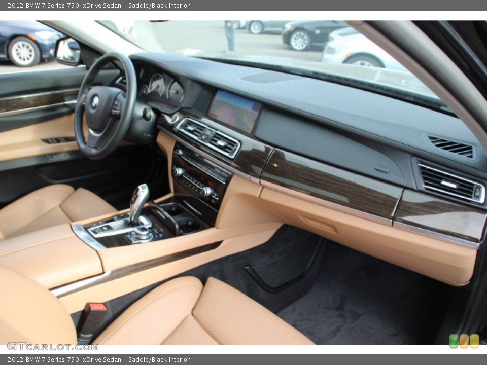 Saddle/Black Interior Dashboard for the 2012 BMW 7 Series 750i xDrive Sedan #78891684