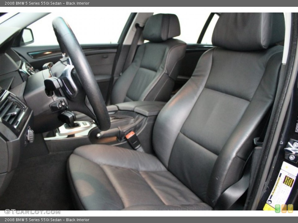 Black Interior Front Seat for the 2008 BMW 5 Series 550i Sedan #78894399