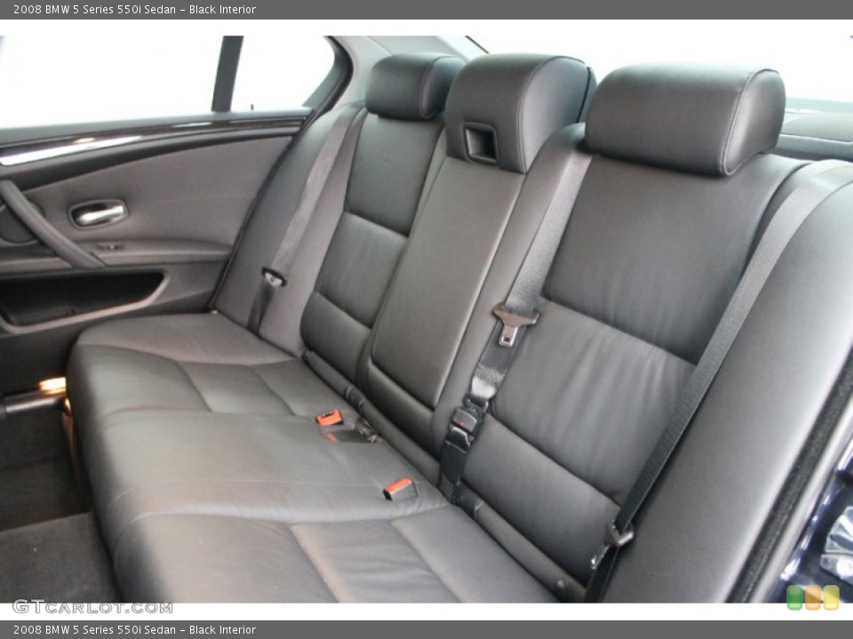 Black Interior Rear Seat for the 2008 BMW 5 Series 550i Sedan #78894444