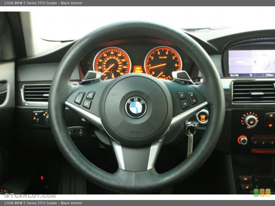 Black Interior Steering Wheel for the 2008 BMW 5 Series 550i Sedan #78894678