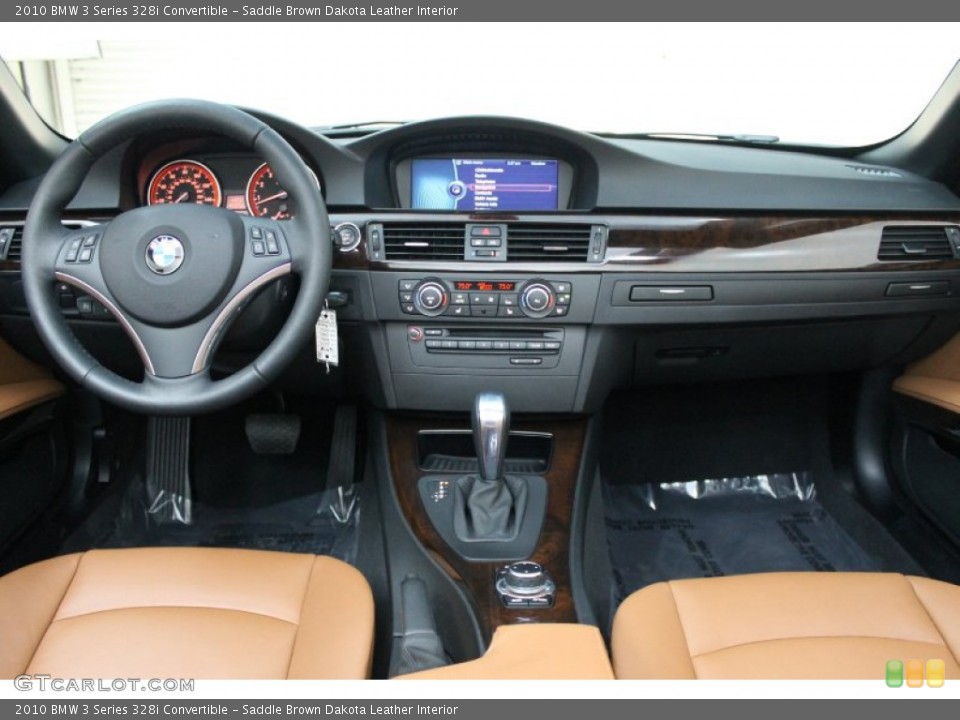 Saddle Brown Dakota Leather Interior Dashboard for the 2010 BMW 3 Series 328i Convertible #78895097