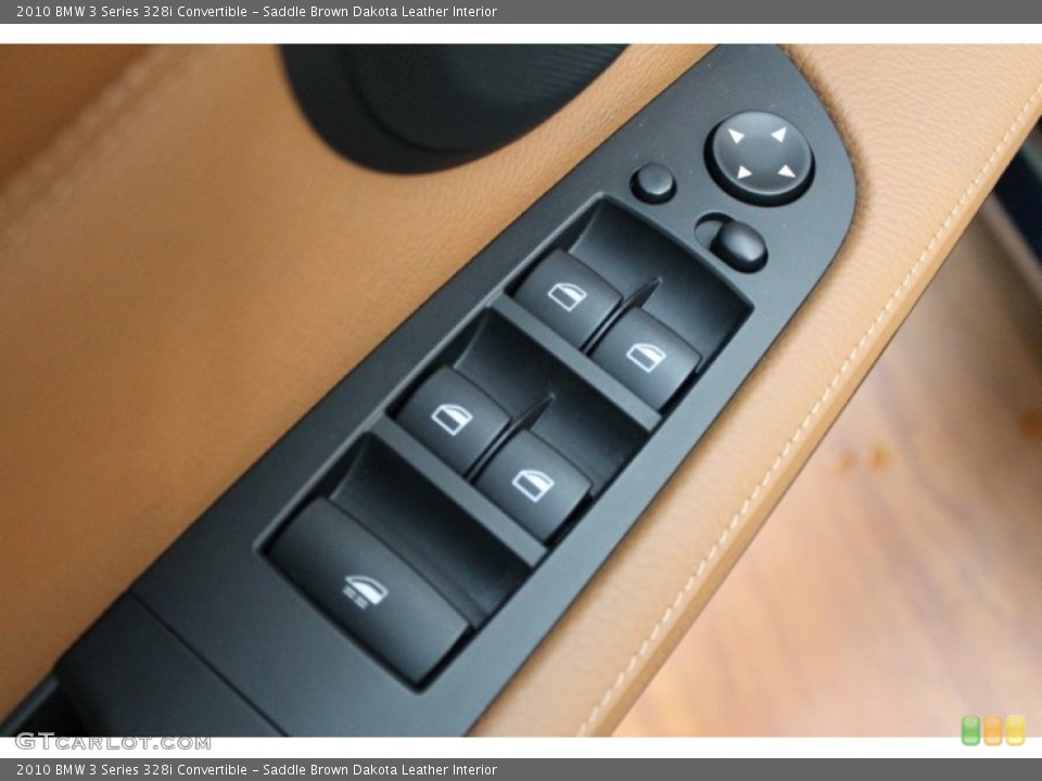 Saddle Brown Dakota Leather Interior Controls for the 2010 BMW 3 Series 328i Convertible #78895338