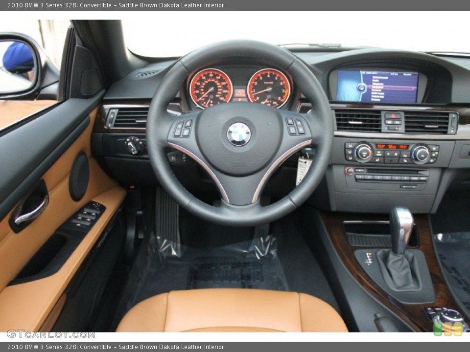 Saddle Brown Dakota Leather Interior Dashboard for the 2010 BMW 3 Series 328i Convertible #78895451