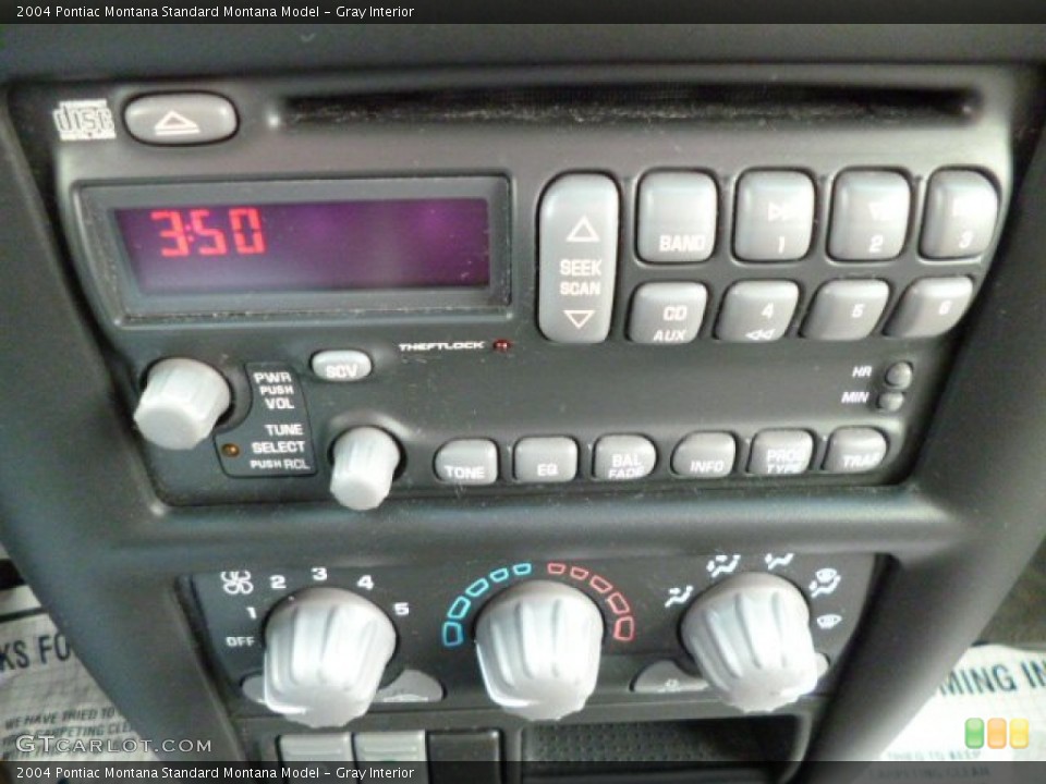 Gray Interior Controls for the 2004 Pontiac Montana  #78905380