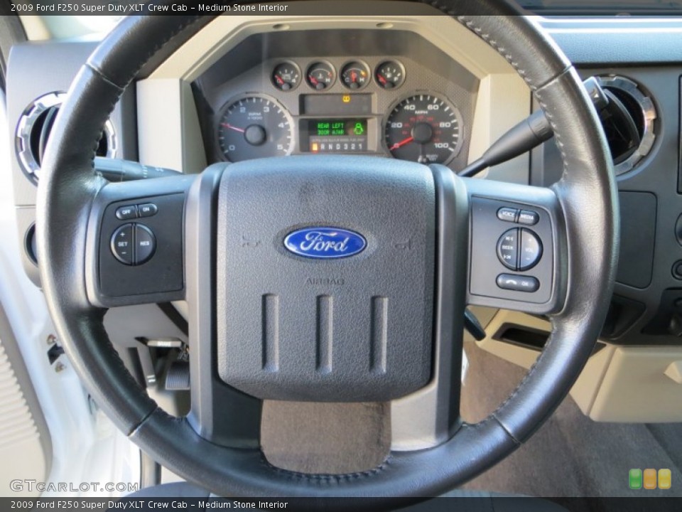 Medium Stone Interior Steering Wheel for the 2009 Ford F250 Super Duty XLT Crew Cab #78906666
