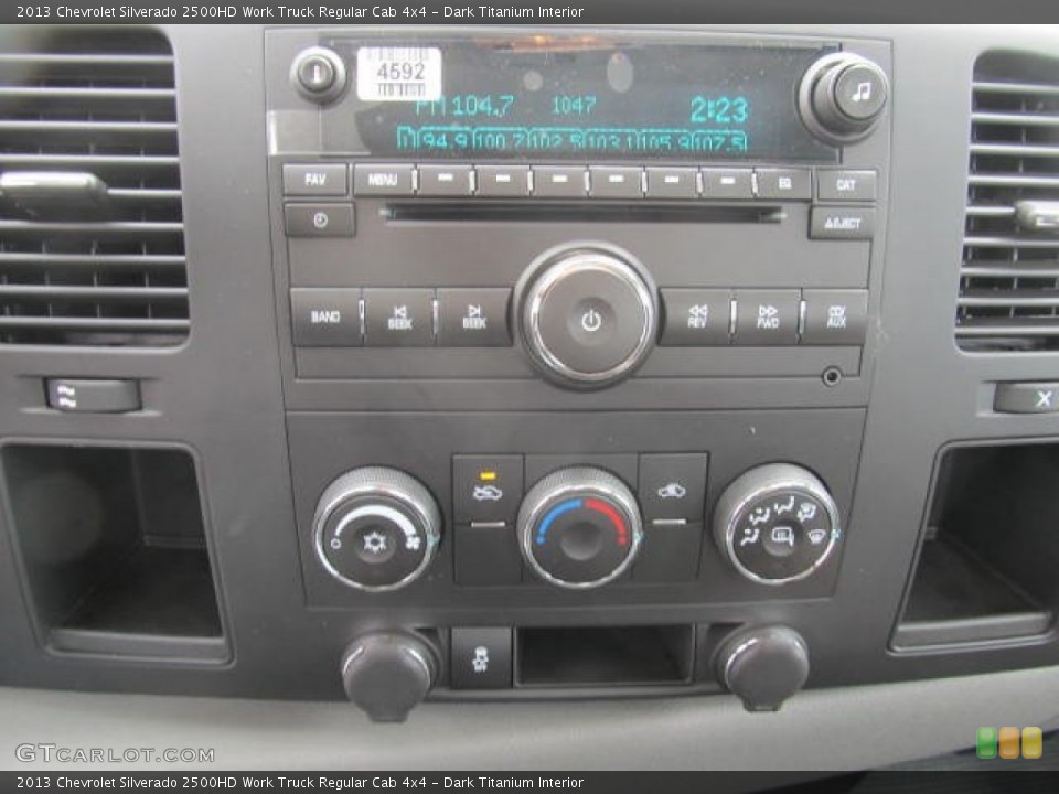 Dark Titanium Interior Controls for the 2013 Chevrolet Silverado 2500HD Work Truck Regular Cab 4x4 #78907023