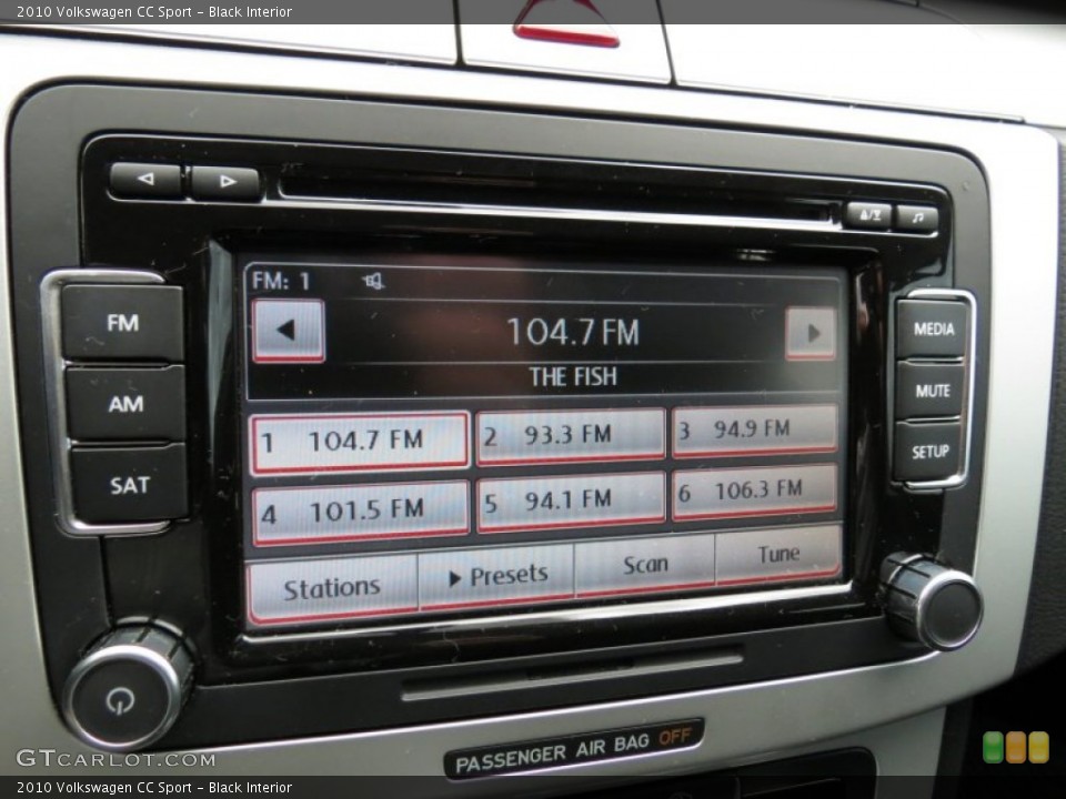 Black Interior Audio System for the 2010 Volkswagen CC Sport #78928604
