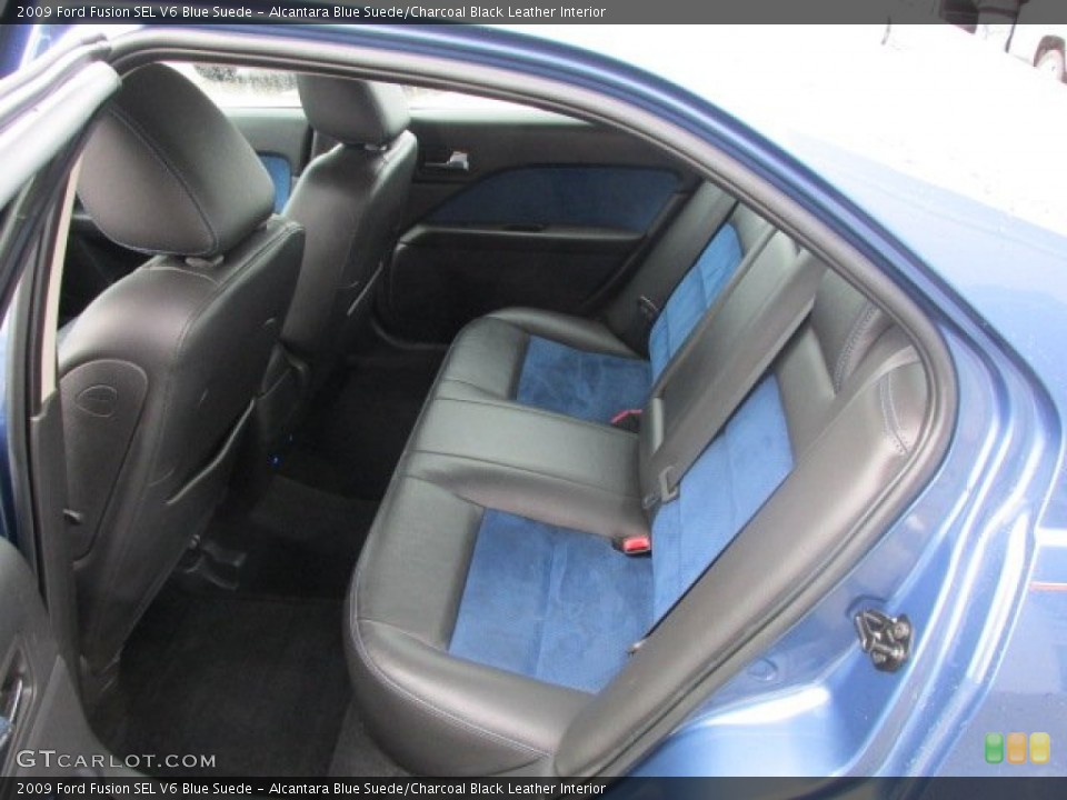 Alcantara Blue Suede/Charcoal Black Leather Interior Rear Seat for the 2009 Ford Fusion SEL V6 Blue Suede #78932349