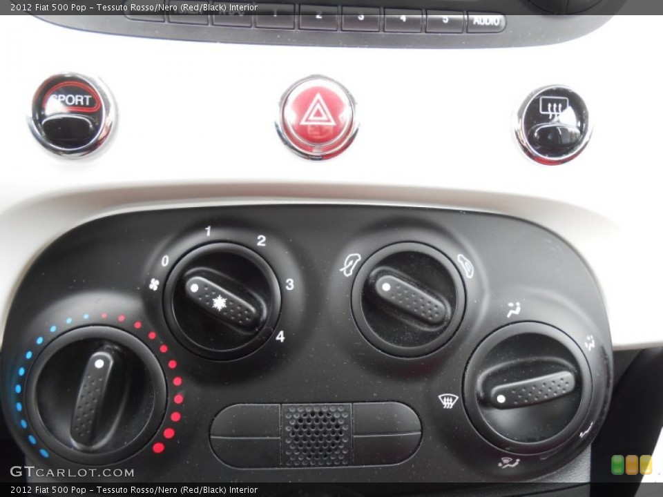 Tessuto Rosso/Nero (Red/Black) Interior Controls for the 2012 Fiat 500 Pop #78953482