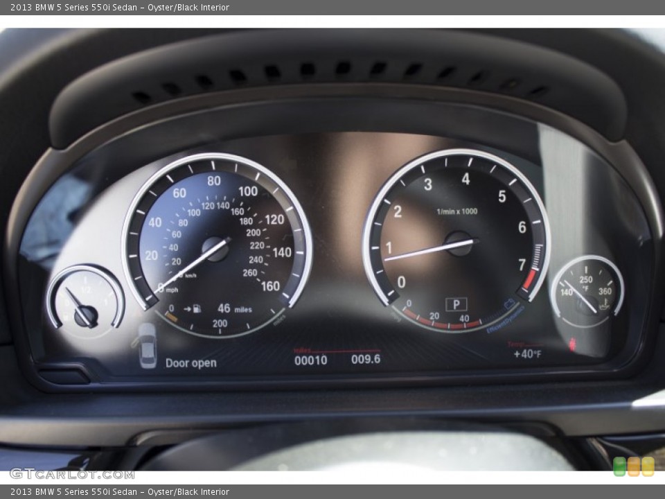 Oyster/Black Interior Gauges for the 2013 BMW 5 Series 550i Sedan #78963108